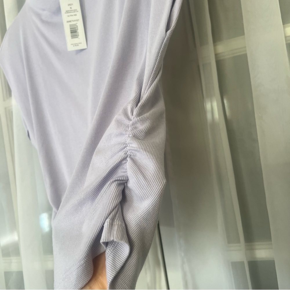 Michael Stars Amara Power Shoulder Tee Amethyst Size Small - Picture 6 of 7